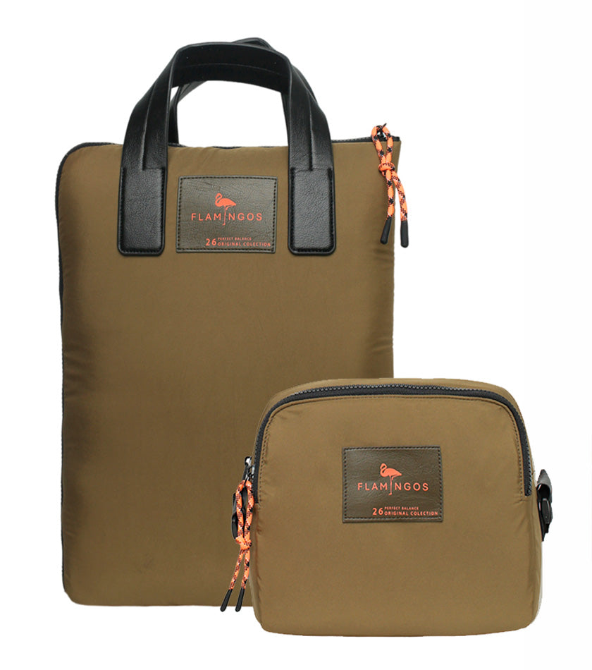 Pack Mochila Ibis / Cartera Swift (Tela Microfibra)